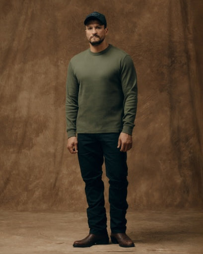 Waffle Knit Thermal Crewneck