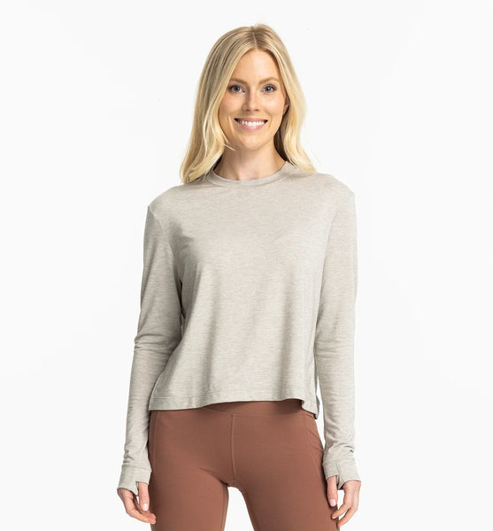 Free Fly Women's Elevate Long Sleeve Heather Sandstone