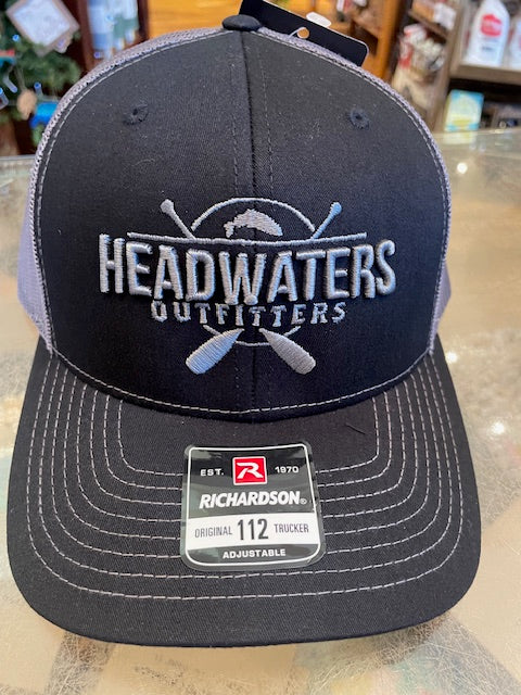 Cross Paddle Trout Logo Richardson Hats Black/Charcoal