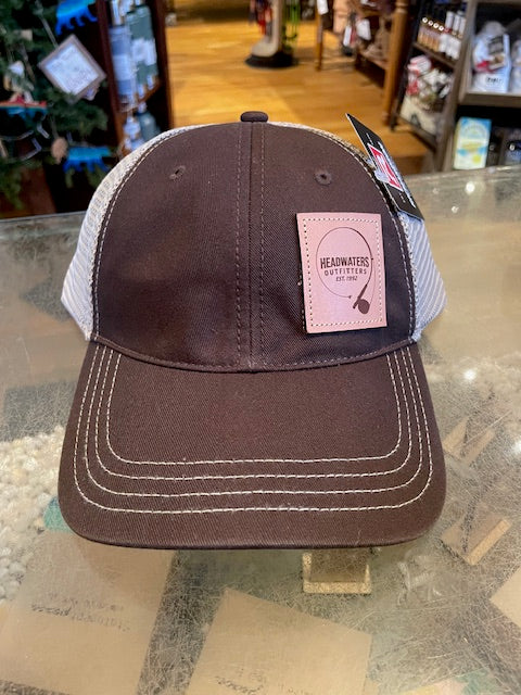 Richardson Hats Richardson Genuine Leather Fly Rod Logo Brown/Khaki / 111