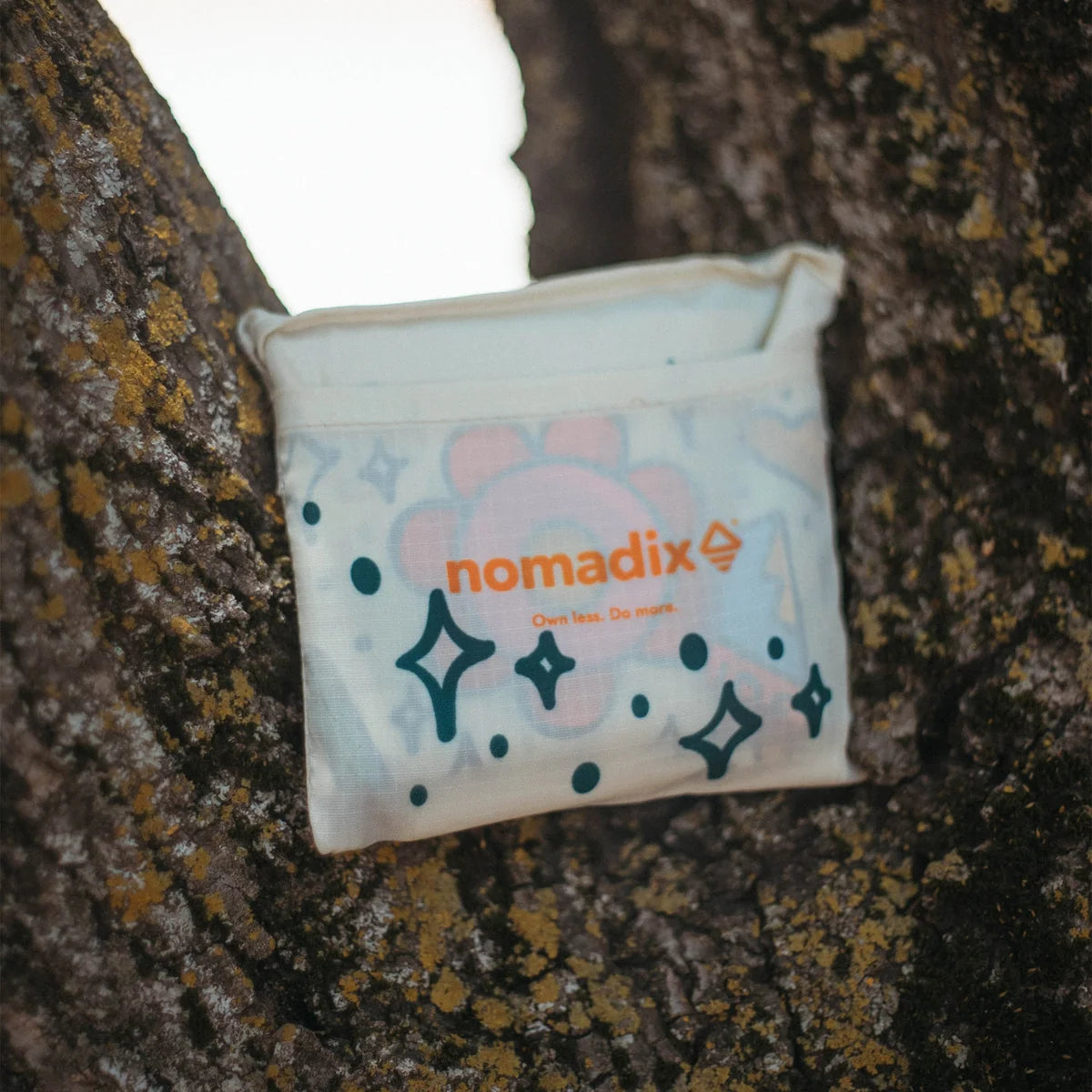 Nomadix Pocket Tote in "Respect Your Mother" Collection, packable view