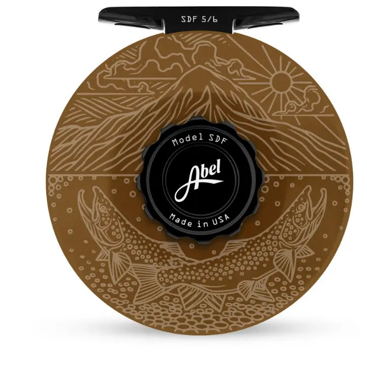 Abel SDF Reel - 5/6 / Solid Satin Bronze Ridge Risers Walnut Handle - Reels