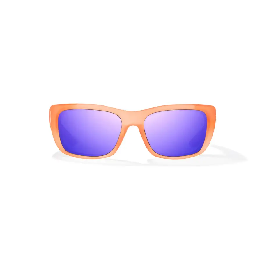 Annette - Peach Glass Matte / Violet Mirror Poly / Small - Sunglasses