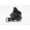 Antique Brass Roller Buckle Belt - Black Latigo / 32 - Men’s Accessories
