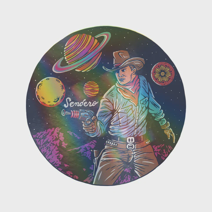 Cosmic Cowboy Holographic Sticker
