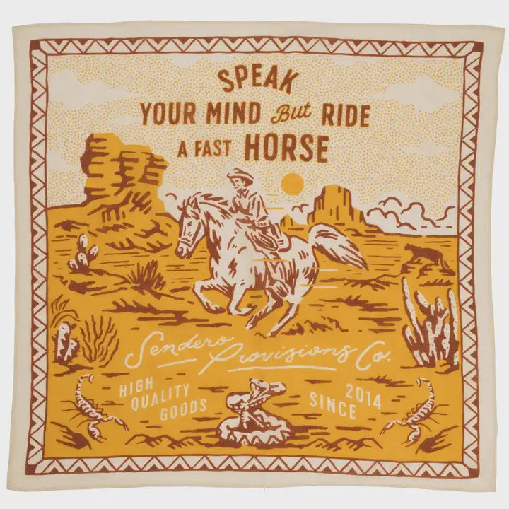 Fast Horse Bandana - Yellow - Apparel & Accessories