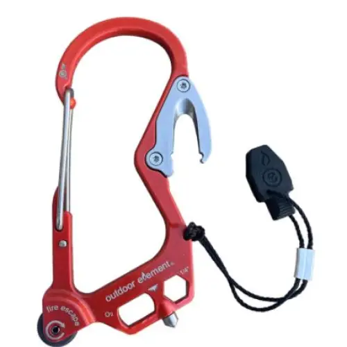 Outdoor Element Fire Escape (Carabiner) Red