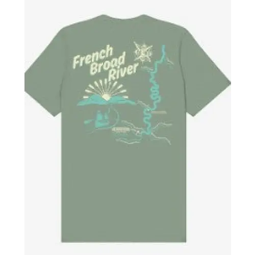 French Broad River Map T-Shirts 2025 - Short Sleeves