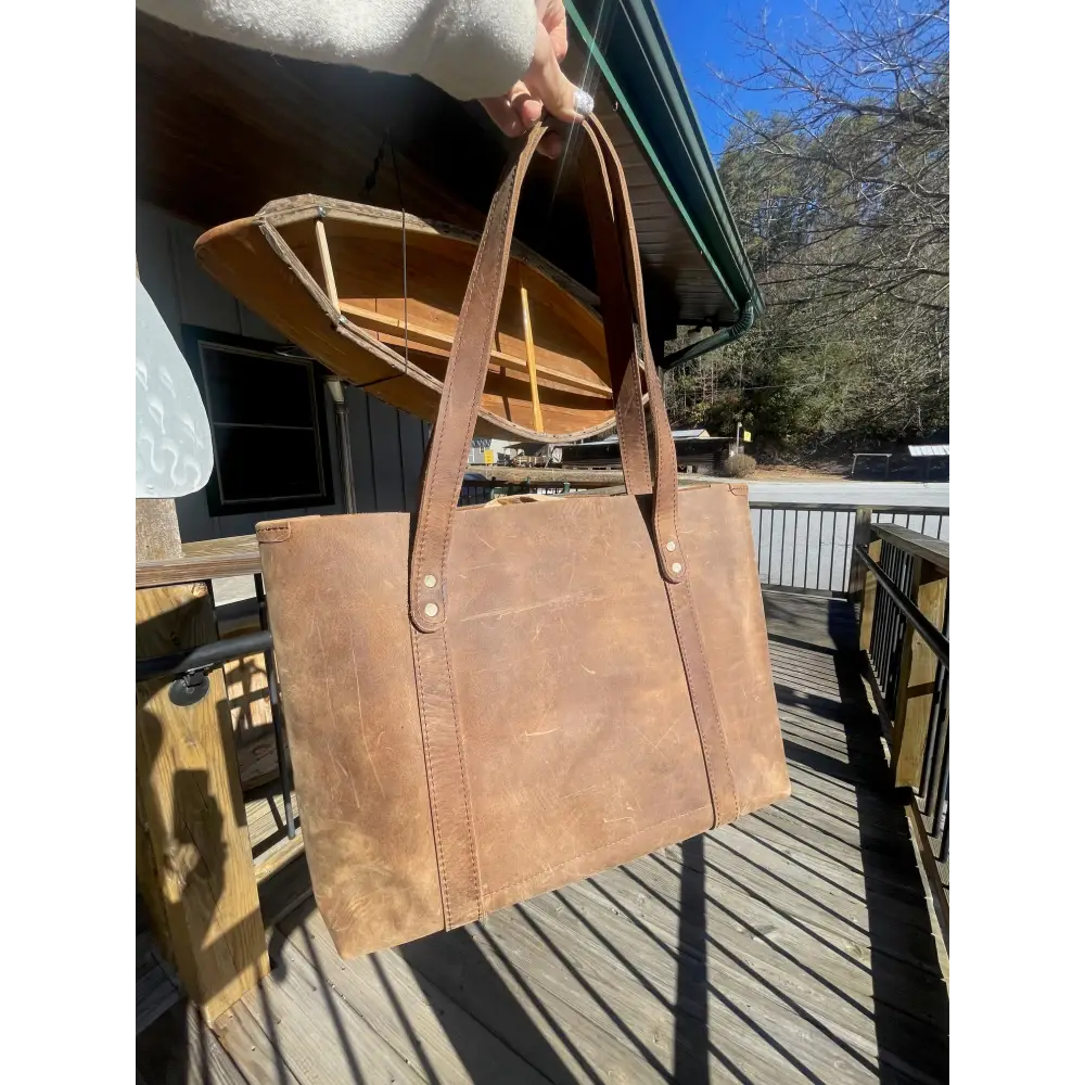 Hideout Leather Tote - Saddle - Gifts/Accessories/Misc