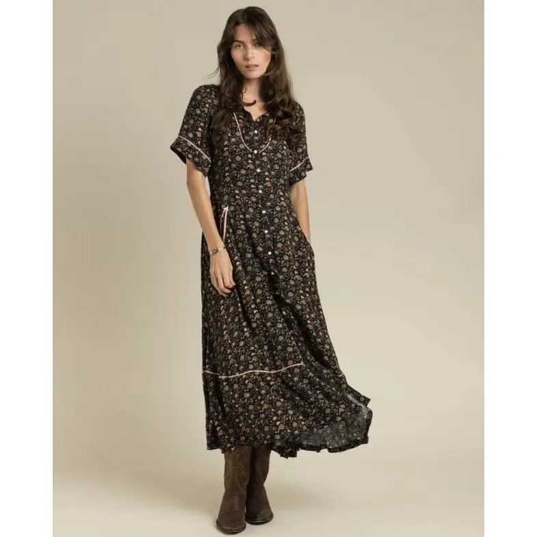 La Dahlia Dress - Small / Black Floral - Dresses/Skirts