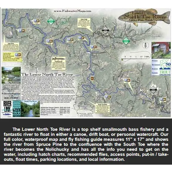 Fishwater Maps Lower North Toe River Map Lower North Toe River Map