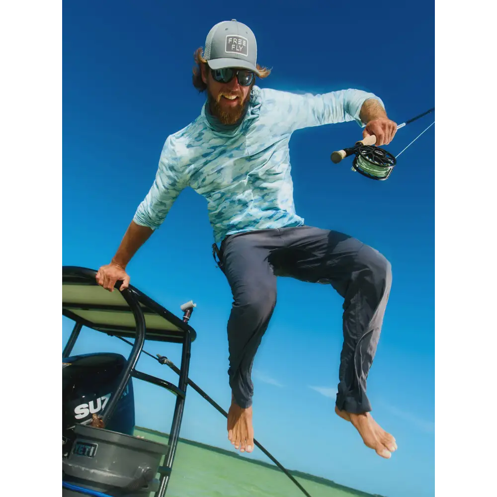 Men’s Bamboo Lightweight Hoodie - Logo’d - Seasmoke Camo Surf Blue / S - Long Sleeves