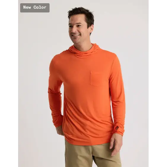 Men’s Bamboo Lightweight Hoodie - Logo’d - Tigerlily / S - Long Sleeves