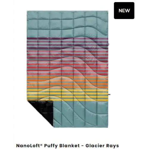 rumpl Nanoloft Puffy Blanket Glacier Rays