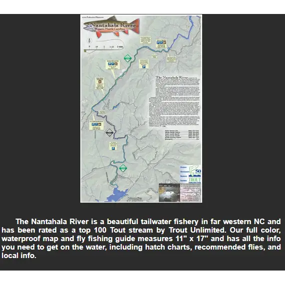 Fishwater Maps Nantahala River Map Nantahala River Map