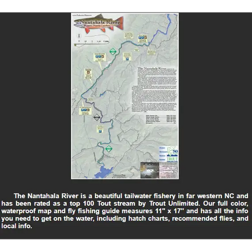 Fishwater Maps Nantahala River Map Nantahala River Map
