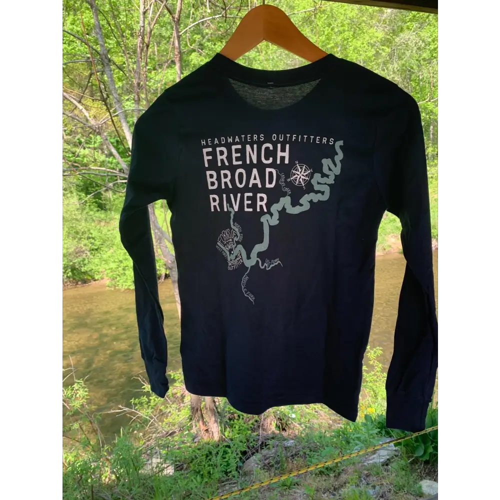 Headwaters Outfitters Outdoor Adventures Nature Bound River Map Shirt Youth S Navy / L