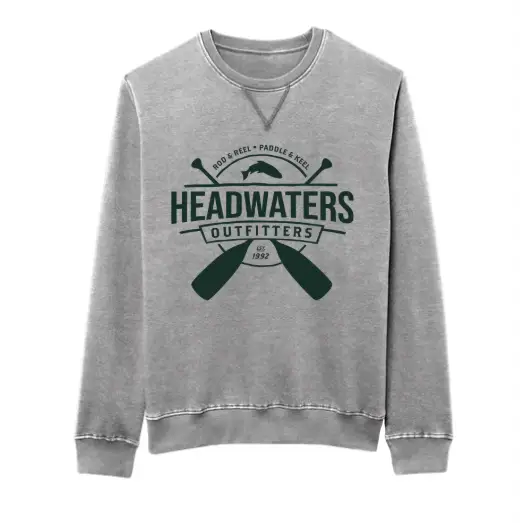 Ouray Weathered Fleece Crew: Unisex (w/logo) - Smoked Pearl / S - Sweatshirts