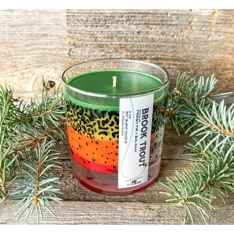 Rainbow Trout Pattern Candle - Brook Trout - Home Goods & Gifts