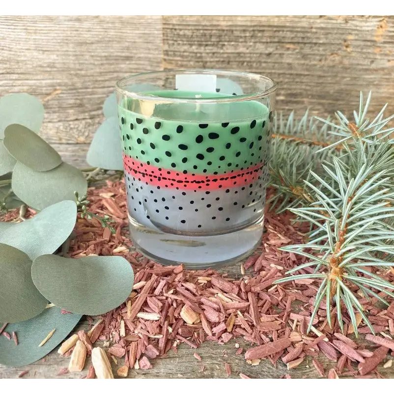 Rainbow Trout Pattern Candle - Rainbow - Home Goods & Gifts