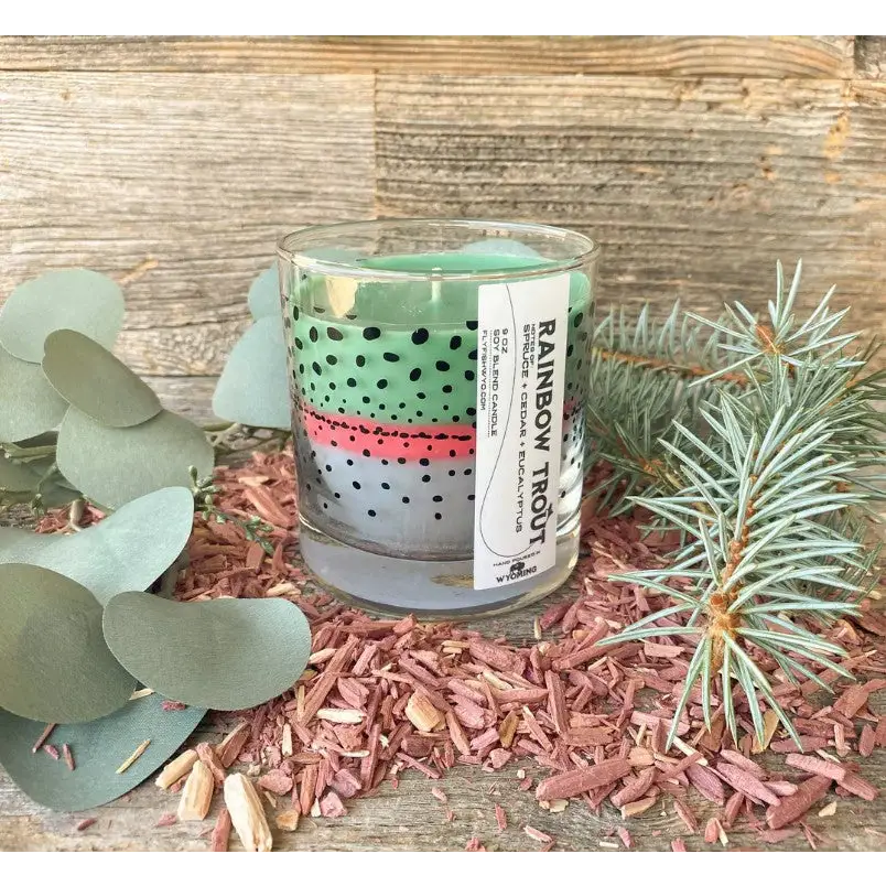 Rainbow Trout Pattern Candle - Home Goods & Gifts