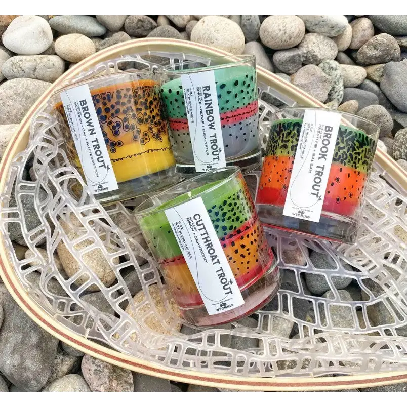 Rainbow Trout Pattern Candle - Home Goods & Gifts