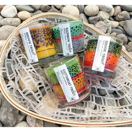 Rainbow Trout Pattern Candle - Home Goods & Gifts