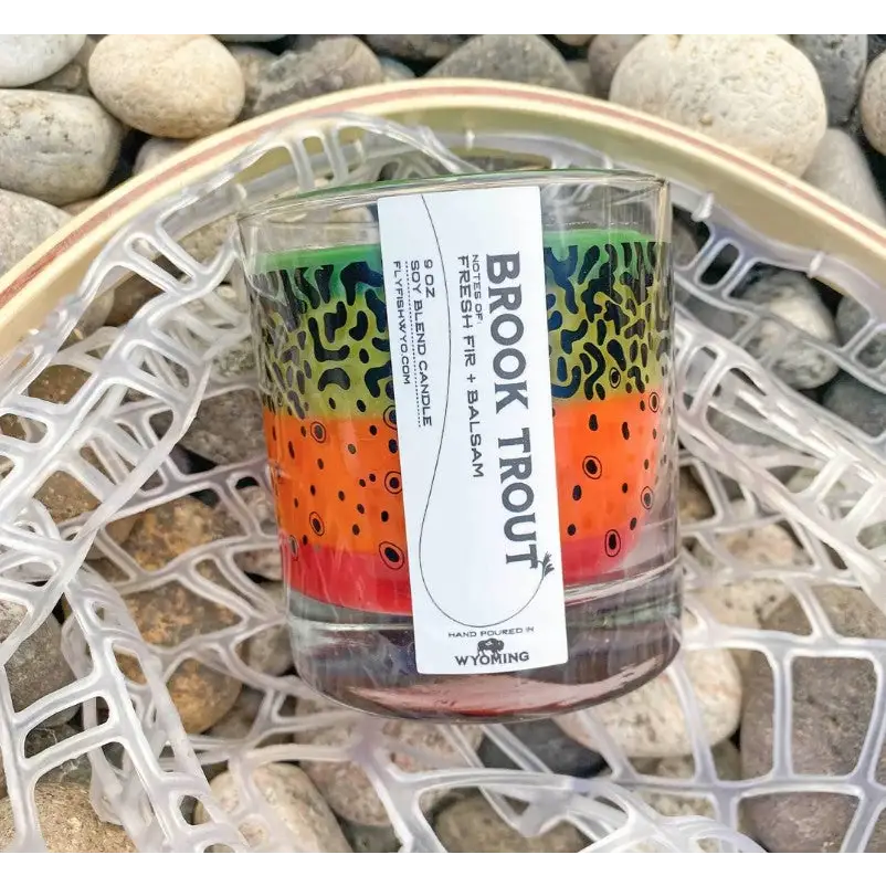 Rainbow Trout Pattern Candle - Home Goods & Gifts