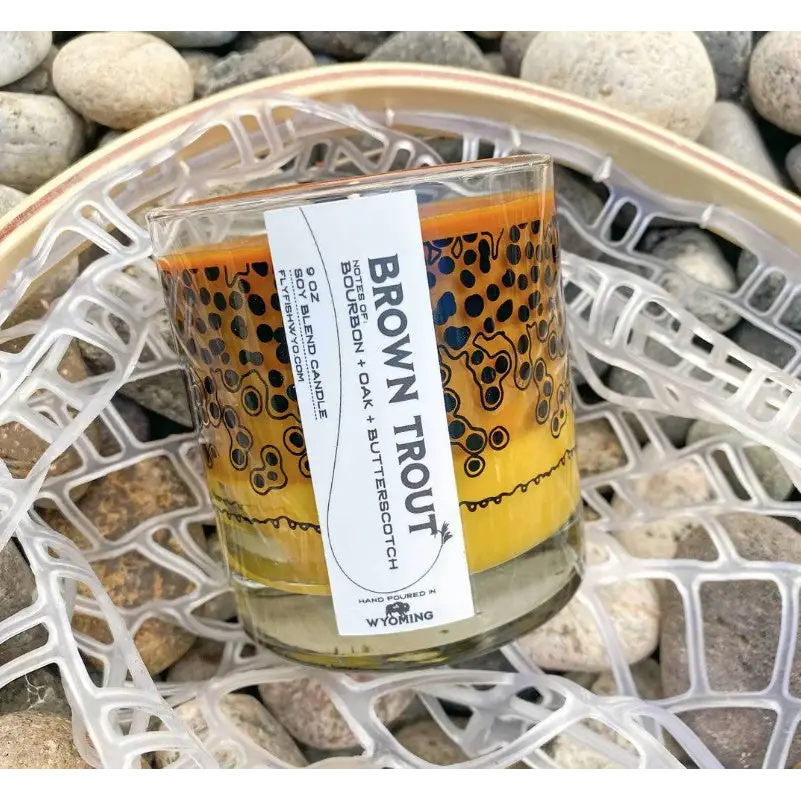 Rainbow Trout Pattern Candle - Home Goods & Gifts
