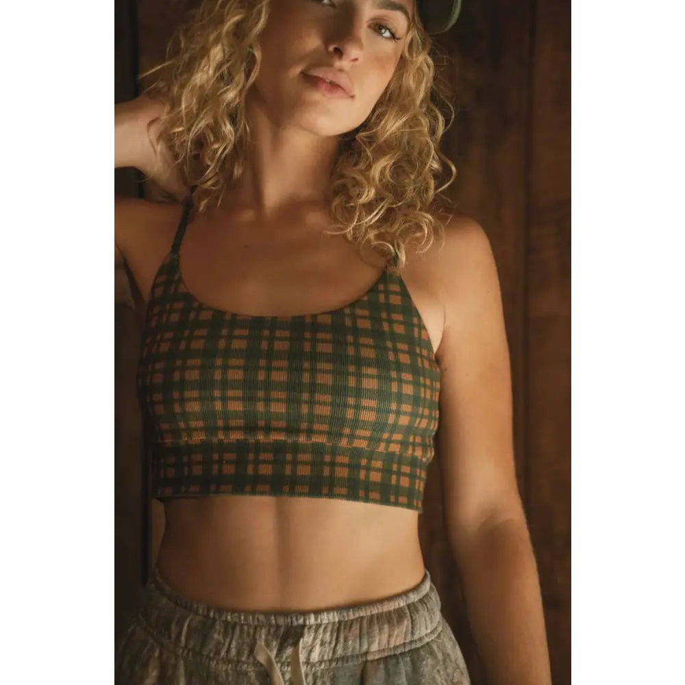 Ribbed Traveler Bra - Town Plaid / XS - Women’s Accessories
