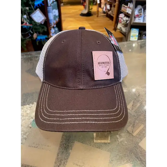 Richardson Hats Richardson Genuine Leather Fly Rod Logo Brown/Khaki / 111