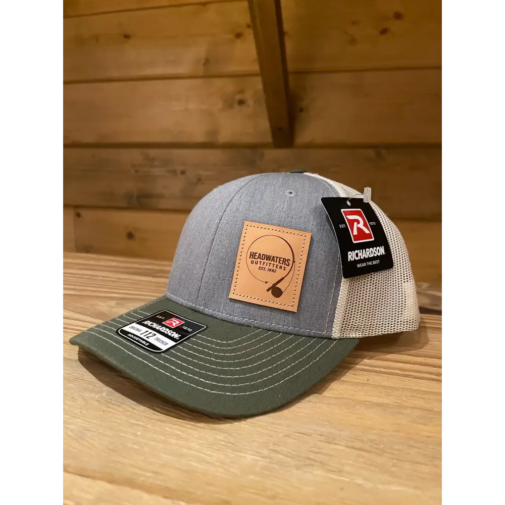 Richardson Hats Richardson Genuine Leather Fly Rod Logo Grey/Birch/Green / 112