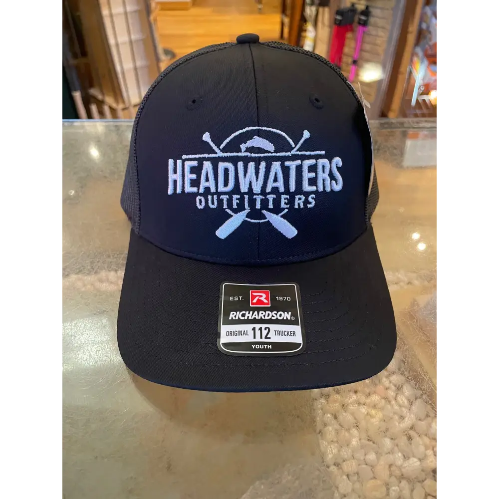 Richardson Youth 112 Cross Paddle Headwaters Hat - Black - Richardson