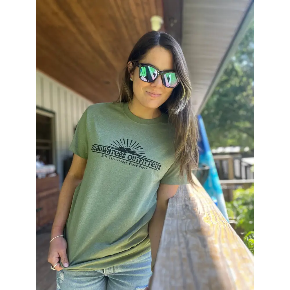 River Map Cotton Blend T-Shirt 2024 - S / Fern - Short Sleeves