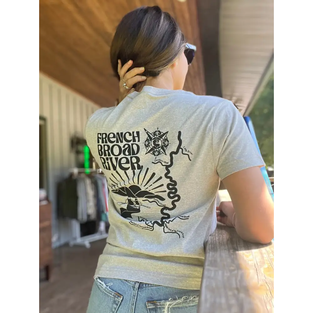 River Map Cotton Blend T-Shirt 2024 - Short Sleeves