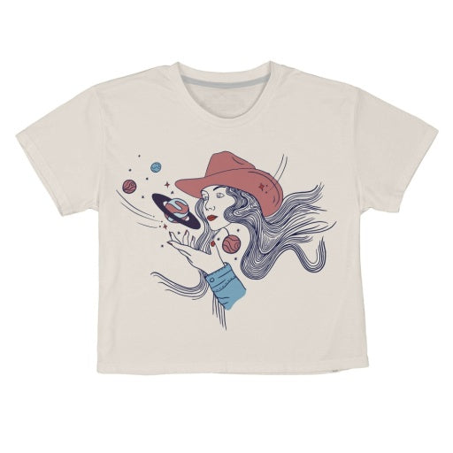 COSMIC COWGIRL CROP TEE