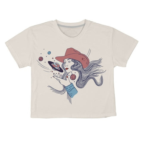 COSMIC COWGIRL CROP TEE