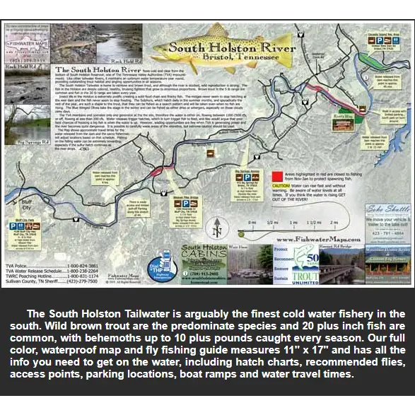 Headwaters Outfitters Outdoor Adventures South Holston Rive and Fish Map South Holston Rive and Fish Map