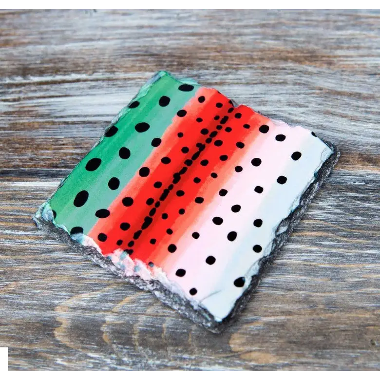 Trout Pattern Slate Coaster Singles - Rainbow - Home Goods & Gifts