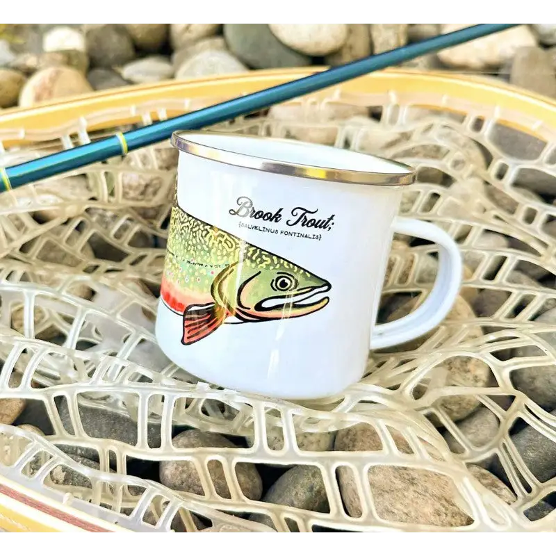 Trout Species Tin Camp Mug - Brook Trout - Home Goods & Gifts