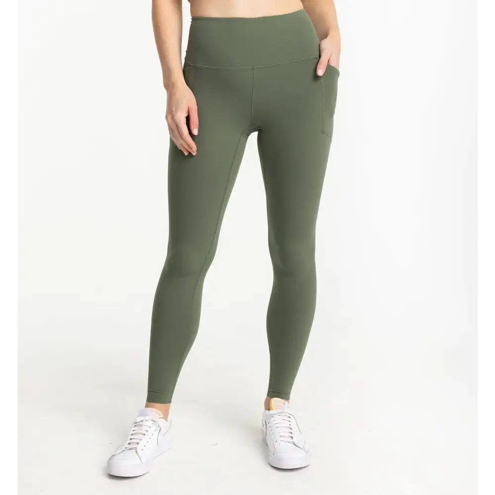 Free Fly Women's All Day Pocket Legging / Agave Green