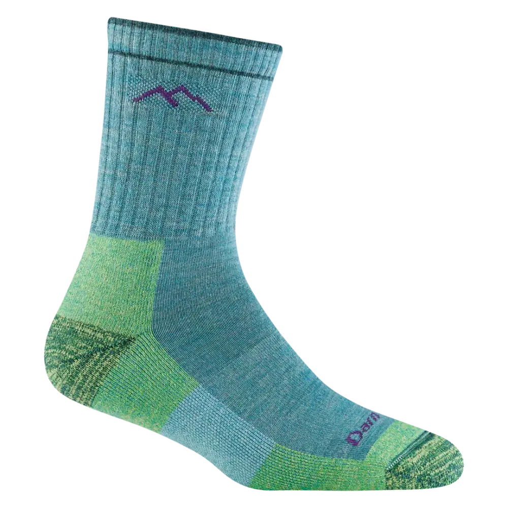 Darn Tough Women's Hiker Micro Crew Midweight Hiking Sock Aqua Heather
