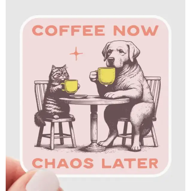 Yarnival Stickers - Coffee Now Chaos Later - Stickers