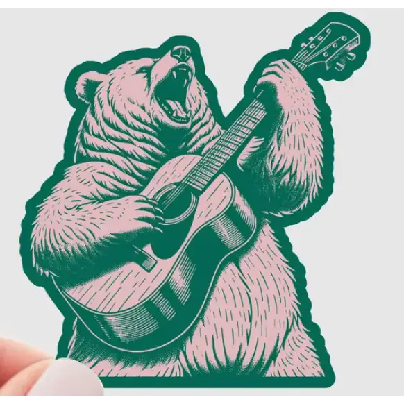 Yarnival Stickers - Rockstar Bear - Stickers