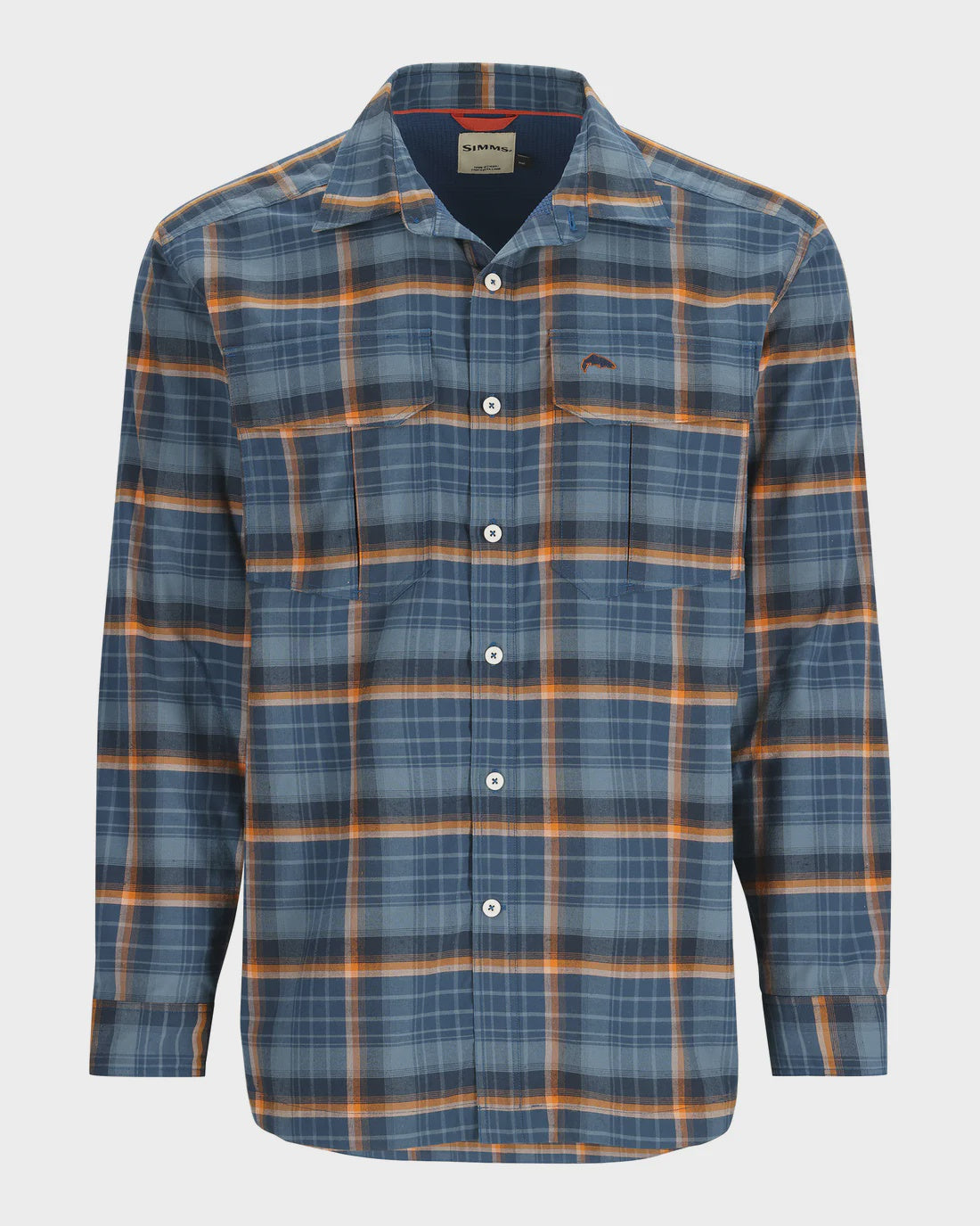SIMMS M's Coldweather LS Shirt Neptune/un Glow Ombre Plaid / S