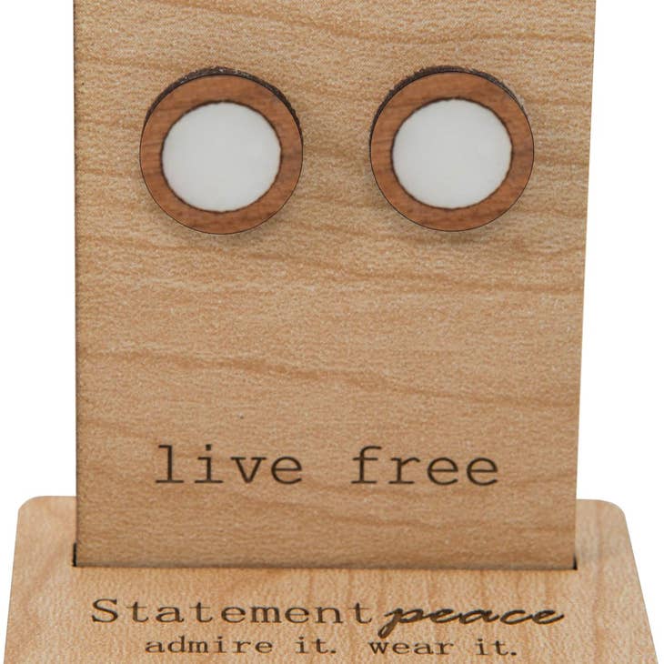 Statement Peace Earrings Mother of Pearl