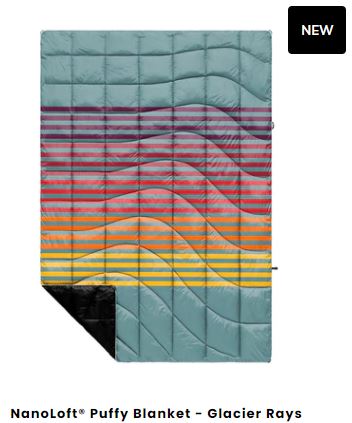 rumpl Nanoloft Puffy Blanket Glacier Rays