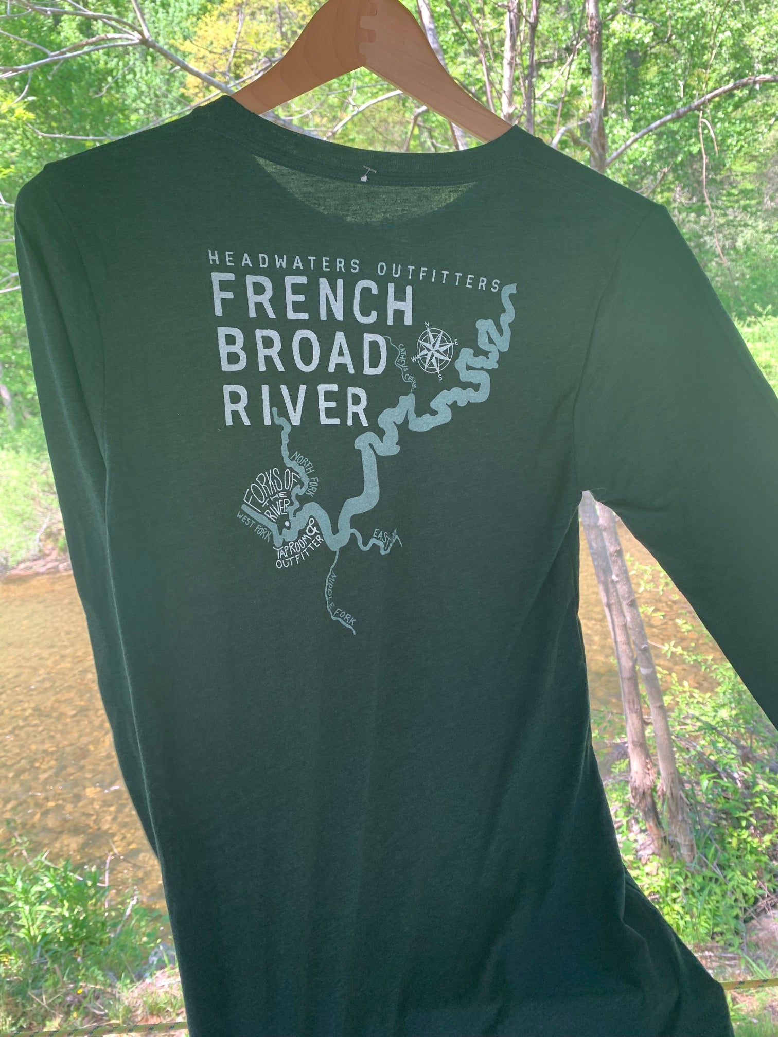 Headwaters Outfitters Outdoor Adventures Nature Bound River Map Shirt