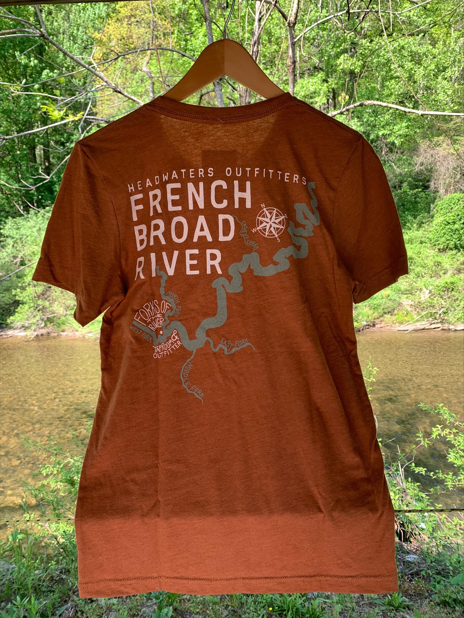 Headwaters Outfitters Outdoor Adventures Nature Bound River Map Shirt S Autumn / S