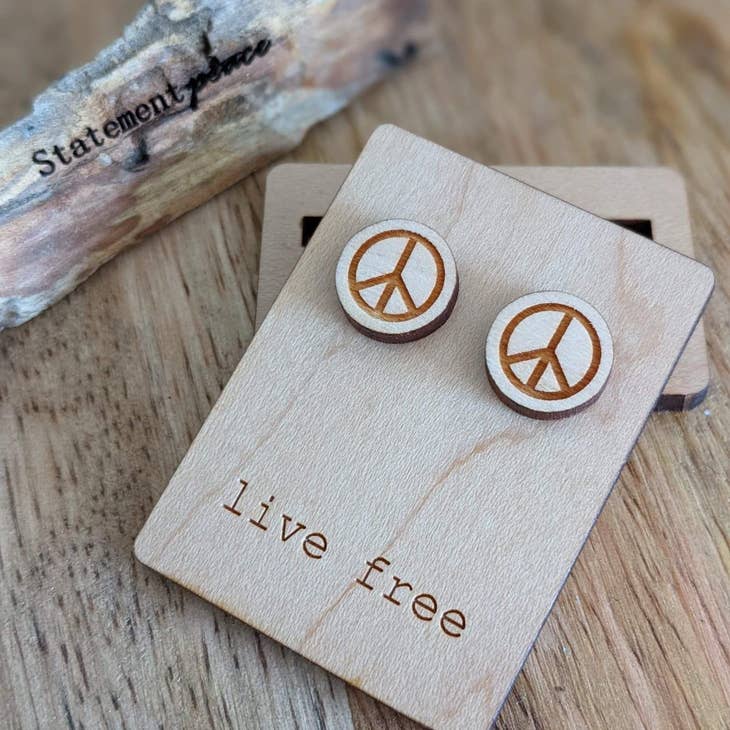 Statement Peace Earrings Peace Stud